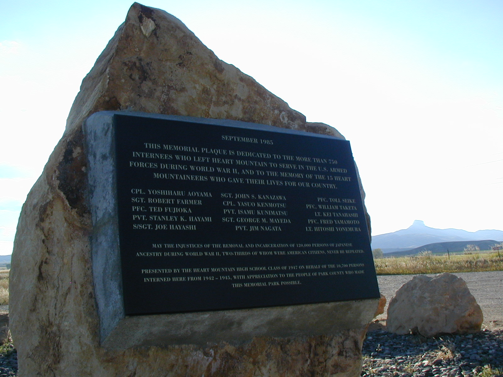 Heart Mountain memorial