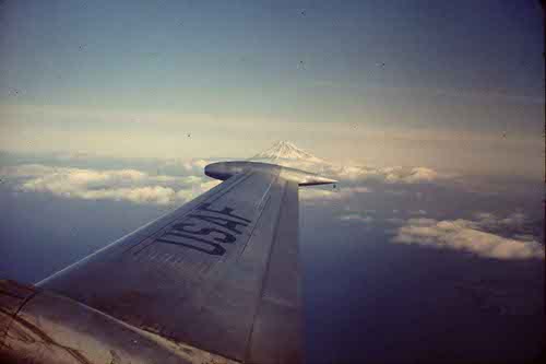 USAF plane and Mt Fuji