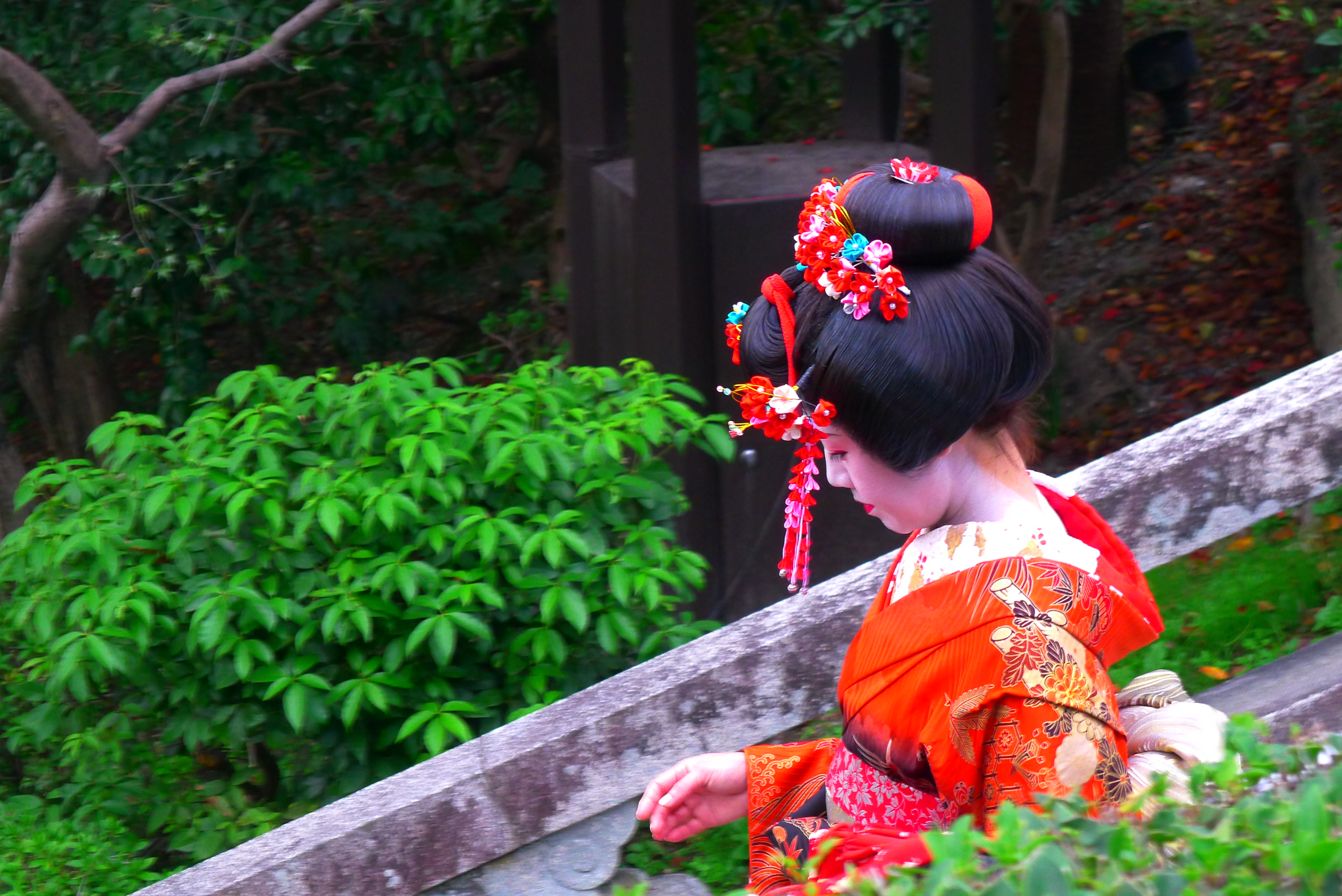 A geisha at Kiyomizudera in Kyoto