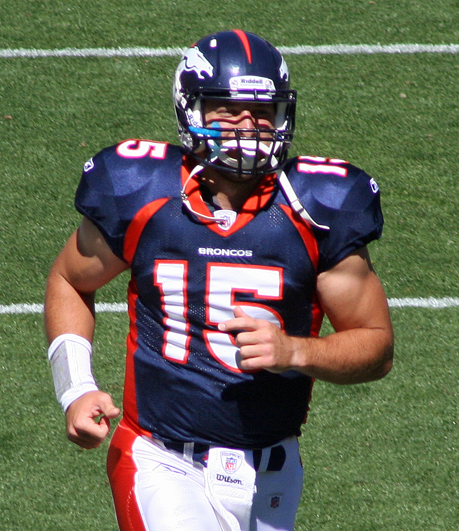 The Broncos' Tim Tebow (Photo by Jeffrey Beall)